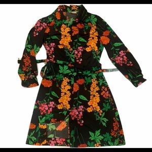 Vintage The Kollection LTD satin dress floral